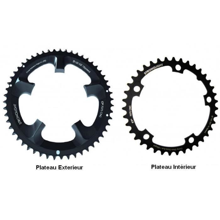 Plateau Shimano Ultegra 6700 CT2 130mm - Stronglight - Extérieur 52 dents - Compatible Ultegra 6700