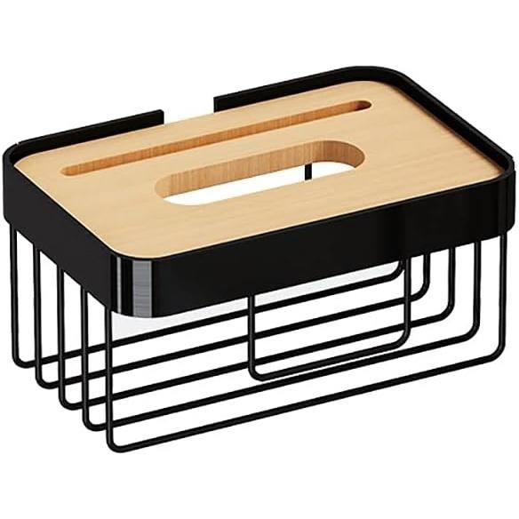 Boîte à Mouchoirs Elliptique En Bambou – Couvercle Levable – Pour Voiture, Bureau, Salon – Design Sobre – Noir Ou Blanc