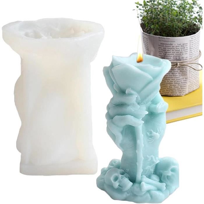 Moules à Bougies,Halloween Skull Candle Moule,3D Moule