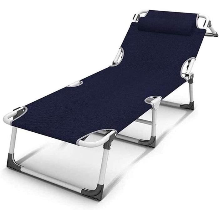 Chaise De Plage Beach Art 1706 – Pliable, 5 Positions Inclinables, Rembourrée En Nylon, Structure Acier, Avec Bandoulière Réglable