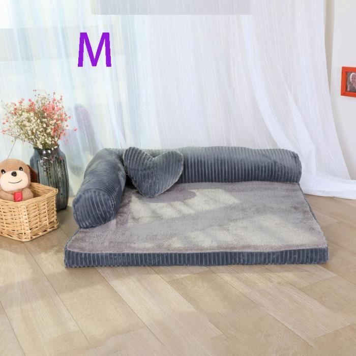 Comparer les prix de Coussin Panier Corbeille pour Chien Chat Déhoussable Couchage Souple S-XL gris M(68x53x17cm)