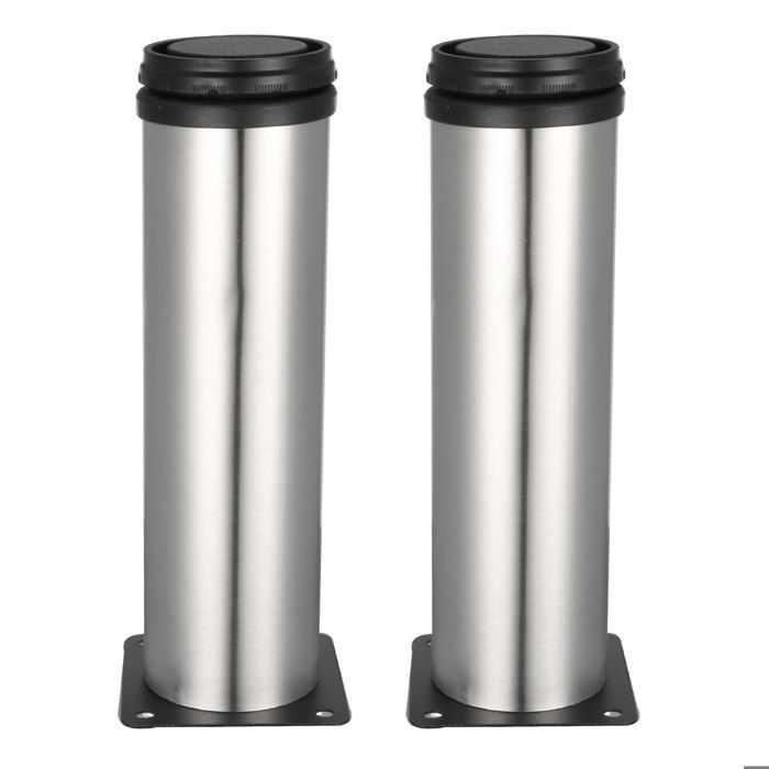 Pied de meuble réglable VOCOSTE 2pcs Jambe Pied de Table Chaise Base Protection acier inoxydable 200mm-215mm