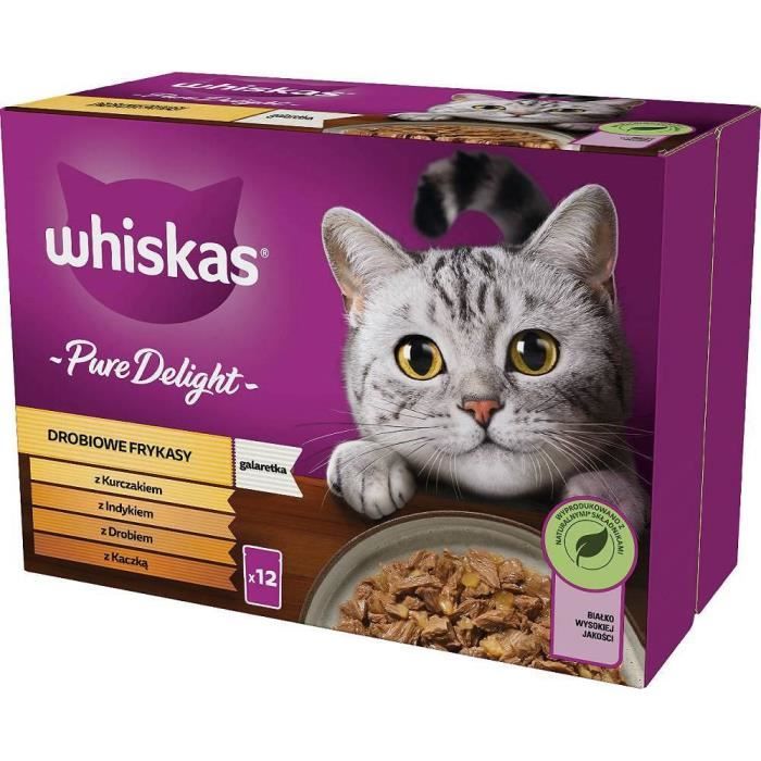 Meilleurs prix pour Nourriture pour chat - WHISKAS - Pure Delight - Volaille en gelée - Sans conservateurs - 12 sachets de portion