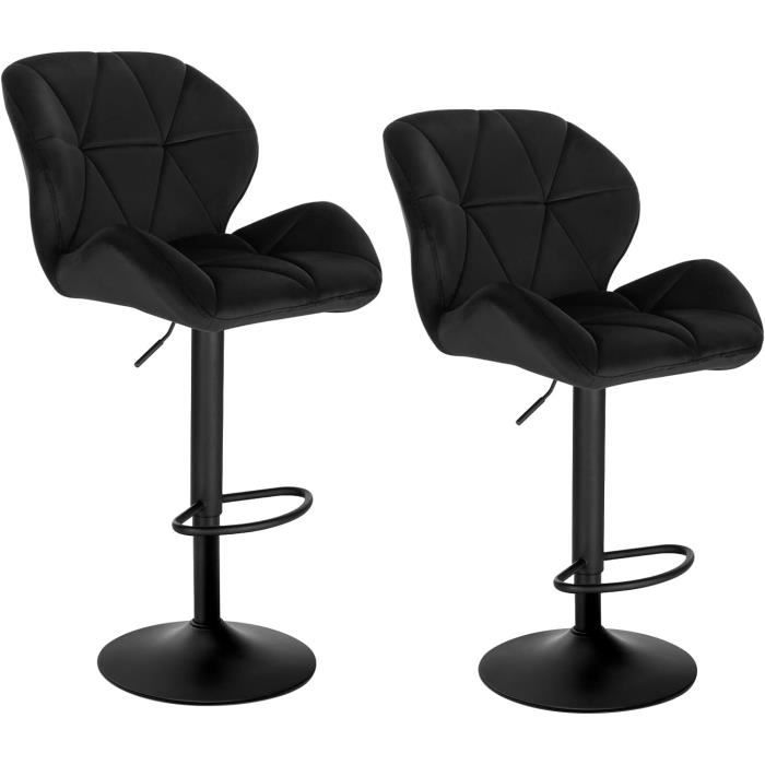 2* tabourets de bar chaise maison réglable hauteur LOUNGE multifonctionnel noir