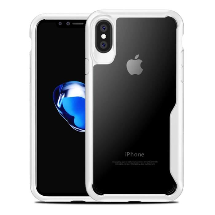 Coque Pour iPhone X-XS Bumper Hybride Rigide Antichoc Blanc