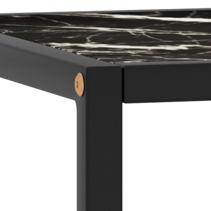 lessaisons table basse noir avec verre marbre noir 40x40x50 cm 117221