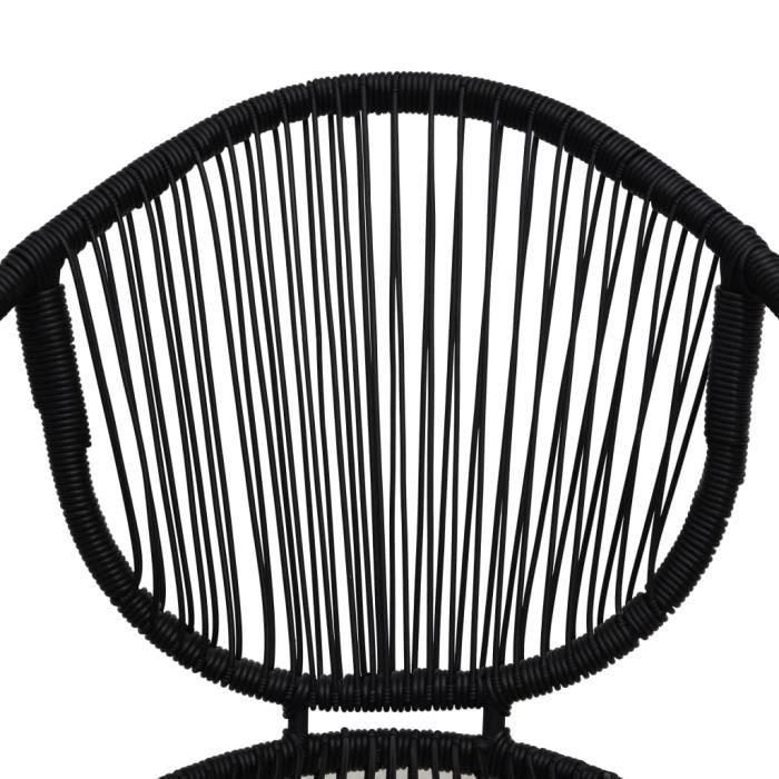 fhe - chaises de jardin 2 pcs pvc rotin noir - dx0166