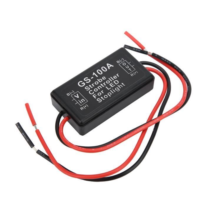 Ntcpefy Module Flash Frein GS-100A - Feu Stop Stroboscopique LED Clignotant Pour Voiture, Moto, 12V
