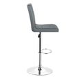 Zuorior 2x Tabourets de bar fauteuil chaise en hauteur reglable 9 grilles en simili (gris)-1