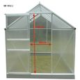 Serre de jardin structure en aluminium avec montants profilés 2,47m²-1