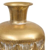 Vase Décoratif Doré Avec Stries Belli - Hauteur 60 Cm, Diamètre 18 Cm, Design Moderne Pour Intérieur