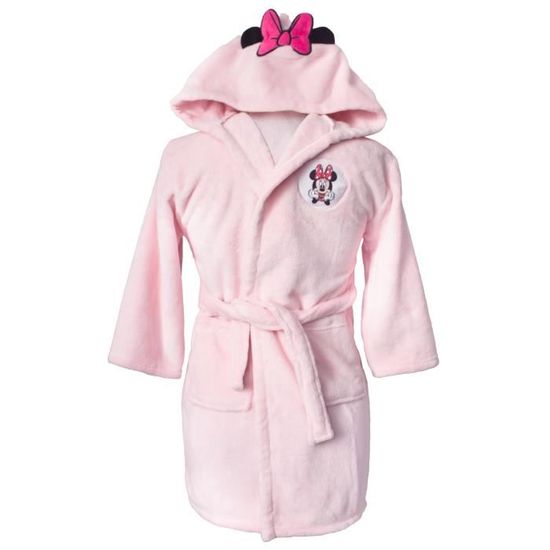 Robe de chambre brodee a capuche DISNEY HOME MINNIE LOVE 6 8 ans