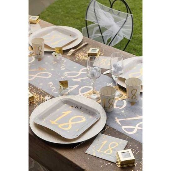20 Serviettes Anniversaire 20 Ans Metallisees Or Achat Vente