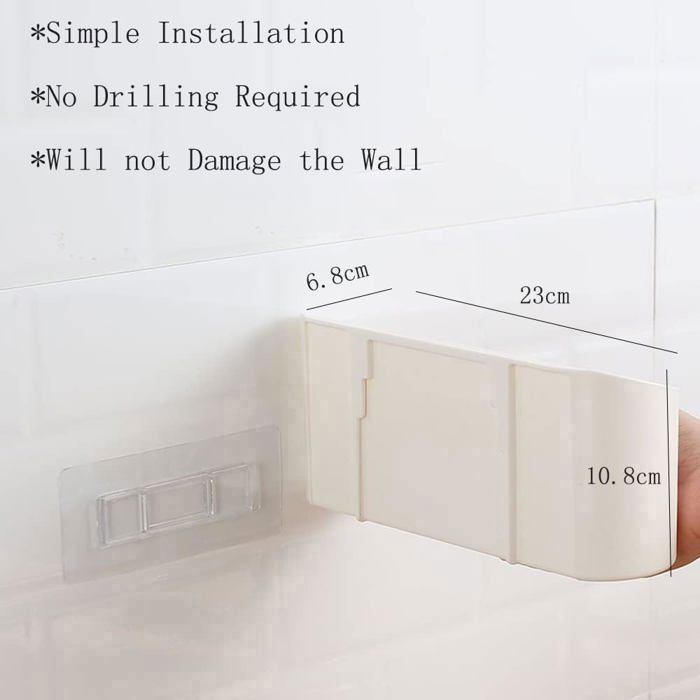 Lot De 2 Boîtes De Rangement Autocollantes Pour Porte - 23,4x10,8x6,8 Cm, Blanc, Charge 2 Kg - 5
