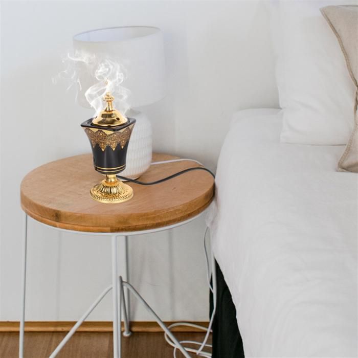 Brûleur à Encens Céramique Style Arabe - Blanc Mat, 17,5x7,5x7,5 Cm - Pour Bâtonnets D'encens, Décoration Maison