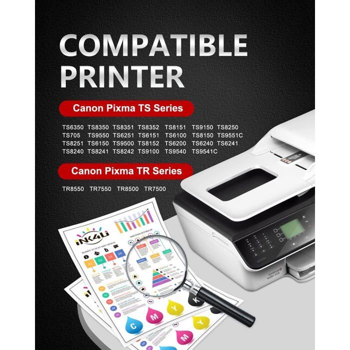 Cartouche D'encre Noire Compatible Pour Canon PIXMA TS6250, TS6351, TS8350, TR8550 | 23ml | Go Inks C-580Bk-1