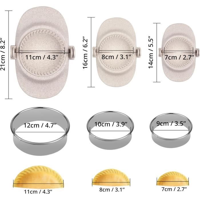 Lot De 3 Emporte-pièces à Raviolis Avec Roues, Moule Avec Poignée En