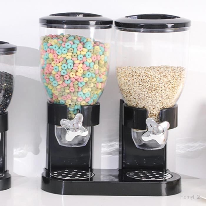 MikaMax Design Distributeur De Céréales 2x3L – Doseur Double Compartiment Pour Corn Flakes, Muesli & P'tit Déj