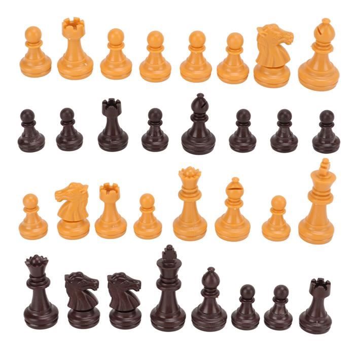 Jeu D'Échecs 32 Pièces Plastique – Format Tournoi 75 Mm Ou 64 Mm, Tapis Doux Antibruit – Idéal Remplacement