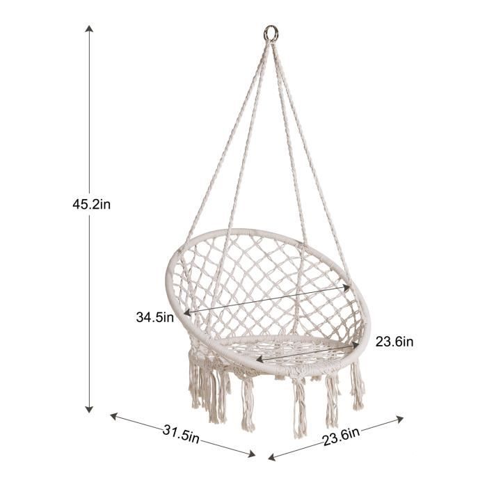 Chaise Hamac Suspendu Domybest En Coton Polyester - Charge Max 120kg - Intérieur Extérieur