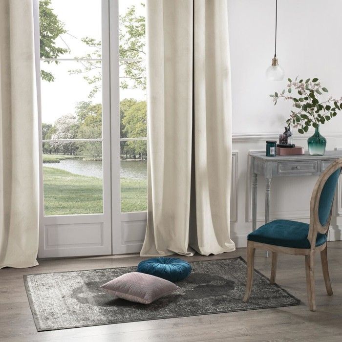 Tenda Oscurante In Velluto ATMOSPHERA – Colore Bianco Avorio, Modello Dolce Vita, 140x260 Cm, Elegante E Morbida