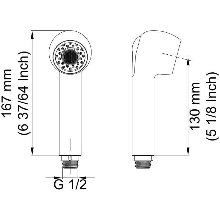 Beelee F103-SP Douchette Robinet Cuisine Remplacement 2 Jets Tête ...
