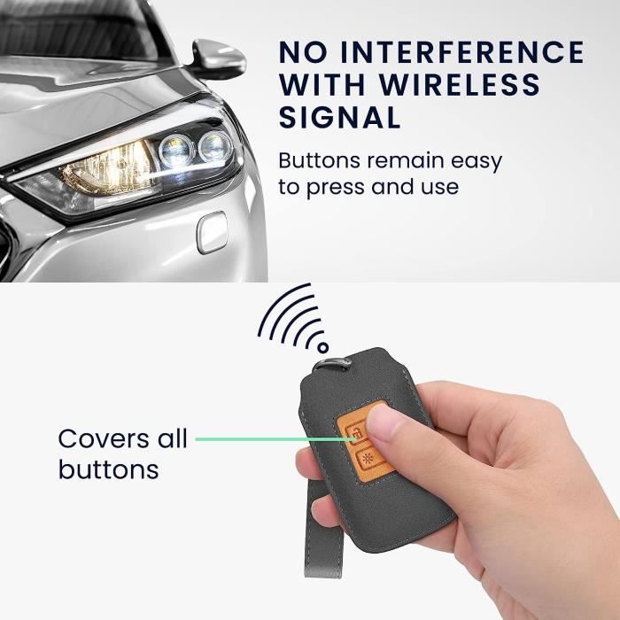 kwmobile Accessoire clef de voiture pour Renault - Coque de clé de voiture  en simili cuir pour clef de voiture Smart Key (Keyless Go