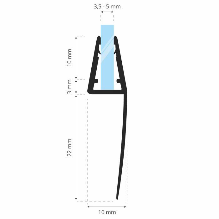Lot De 2 Joints étanchéité Ibergrif Pour Porte Douche 800mm - Verre 5-8mm - Transparent - Facile à Installer