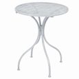 Luxueux Magnifique-Ensemble repas de jardin ou balcon - Set bistrot 1 table et 2 chaises - Acier Blanc grisâtre-2