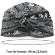 2pcs Bonnet Turban Femme Front Croisé Coton Stretch Bonnet de Nuit Chapeaux Bandeau Foulard Mode Sortie Vacances-2