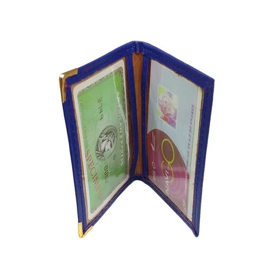 Porte-Carte NAVIGO Simple En Cuir Véritable - 1 à 2 Cartes, Transparent, Protection RFID, Compact (Noir)