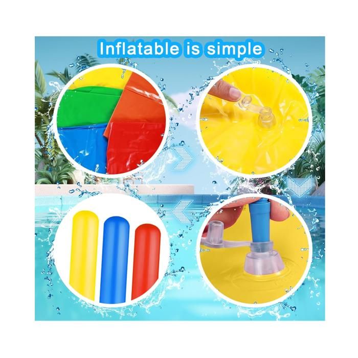 3 Frites En Mousse Pour Piscine – Nouilles De Piscine Gonflables Pour Enfants, Flotteurs Doux Et Résistants, Jouets Aquatiques Été (Rouge, Jaune, Bleu)
