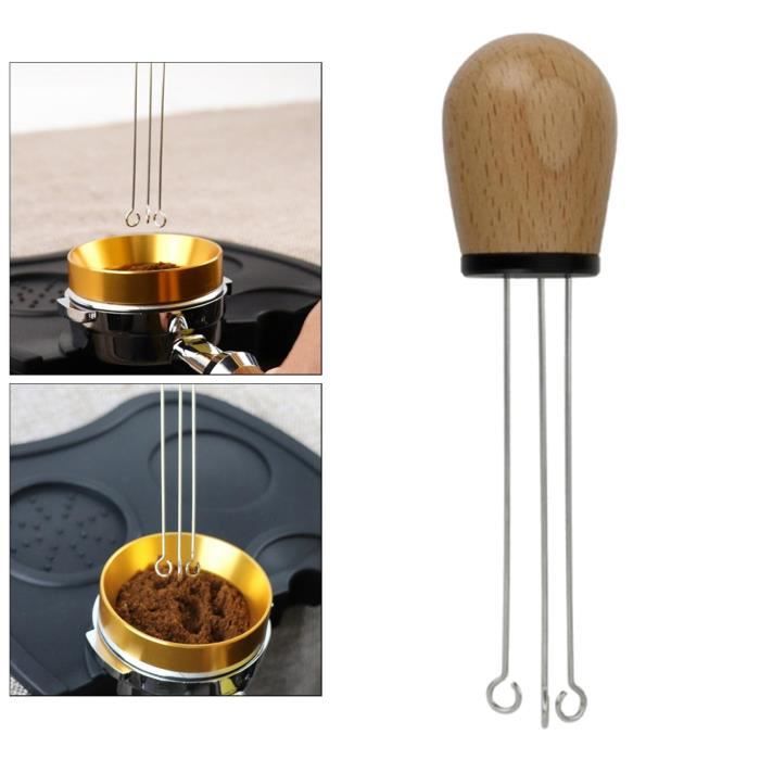 Distributeur d'aiguille en bois pour café moulu GAROSA - Poignée  ergonomique - Qualité alimentaire