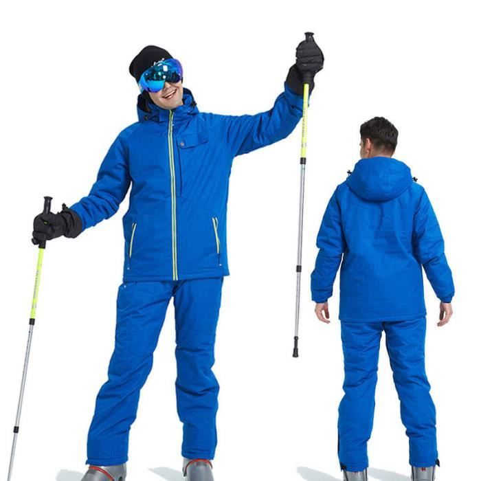 Combinaison de ski homme de Marque luxe Pantalons de ski coupe-vent  Détachable imperméable chaude Combinaison de ski Costume