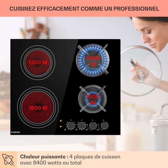 Nornward Plaque De Cuisson Gaz Et Vitrocéramique Encastrable 4 Feux — free download