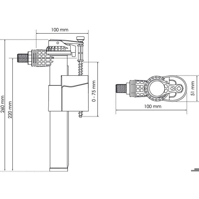 Robinet flotteur – SOMATHERM?FOR?YOU – raccord laiton, M12/17 – WC