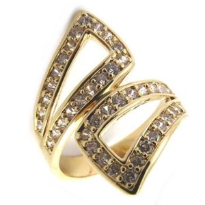 Bague Avec Brillants Plaquée Or - Taille 60 - Réf. 16551J - Occasion (à Vérifier)