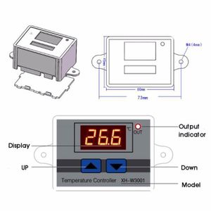 Thermostat Numérique LED 12V Lot De 4 (modèle W1209) - Régulateur Température, Neuf