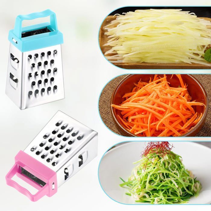 Râpe à Fromage En Inox Avec Poignée Orange - Multi-usage : Zesteur, Gingembre, Chocolat - Poignée Ergonomique
