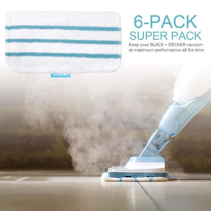 Lot De 5 Lingettes Microfibre Pour Balai Vapeur Black+Decker - Compatible FSM1600, FSM1630, FSMH1321, Etc.