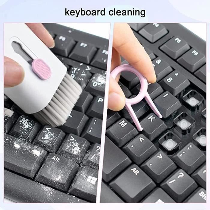 Kit de nettoyage de clavier multifonction, brosse rétractable à Double  tête, dépoussiérage, téléphone, écran d'ordinateur, éponge