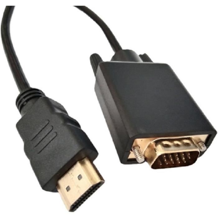 Câble Adaptateur HDMI vers VGA 1,8 m Câble vidéo d'ordinateur 1080p ...