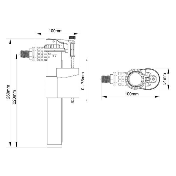 Robinet flotteur – SOMATHERM?FOR?YOU – raccord laiton, M12/17 – WC
