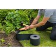 Bordure de jardin - NATURE - Noir - PE recyclé, épaisseur 3 mm - H7,5 cm x 10m - 10 Ancres noires - H19,5x 1,9x 1,8cm-4