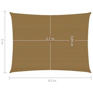 Voile D'ombrage Triangulaire Avec Kit De Fixation - 3x4x5 M, Marron, Imperméable Et Anti-UV - Pour Terrasse, Jardin, Piscine, Camping