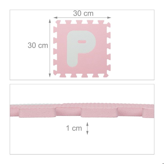 Tapis De Puzzle Lettres Et Chiffres Relaxdays – 36 Pièces – 171 X 171 Cm – Mousse EVA – Sans BPA