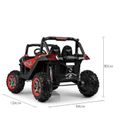 EROAD - Buggy STORM 2 places 4X4 Carbone Rouge 2 places - 12V - Roues gomme - MP3-5