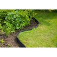 Bordure de jardin - NATURE - Noir - PE recyclé, épaisseur 3 mm - H7,5 cm x 10m - 10 Ancres noires - H19,5x 1,9x 1,8cm-5