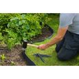 Bordure de jardin - NATURE - Noir - PE recyclé, épaisseur 3 mm - H7,5 cm x 10m - 10 Ancres noires - H19,5x 1,9x 1,8cm-6