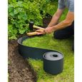 Bordure de jardin - NATURE - Noir - PE recyclé, épaisseur 3 mm - H7,5 cm x 10m - 10 Ancres noires - H19,5x 1,9x 1,8cm-7